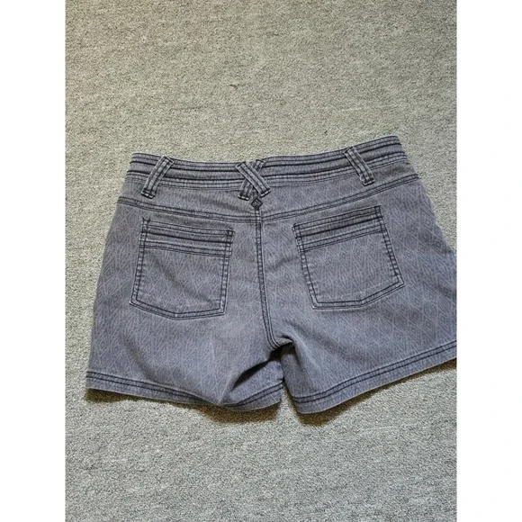 Prana Denim Shorts Womens SIZE 4 Tess Gray Diamond Lightweight Organic Cotton - Picture 7 of 10